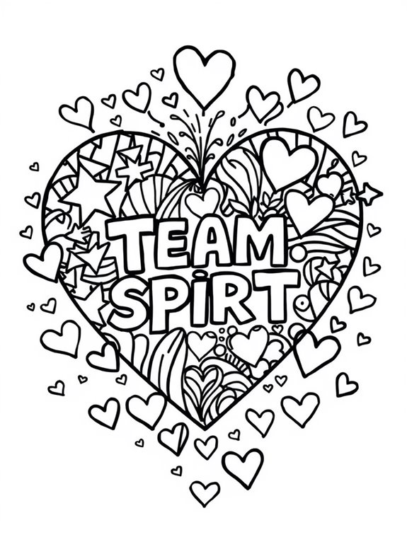 heart themed team spirit design