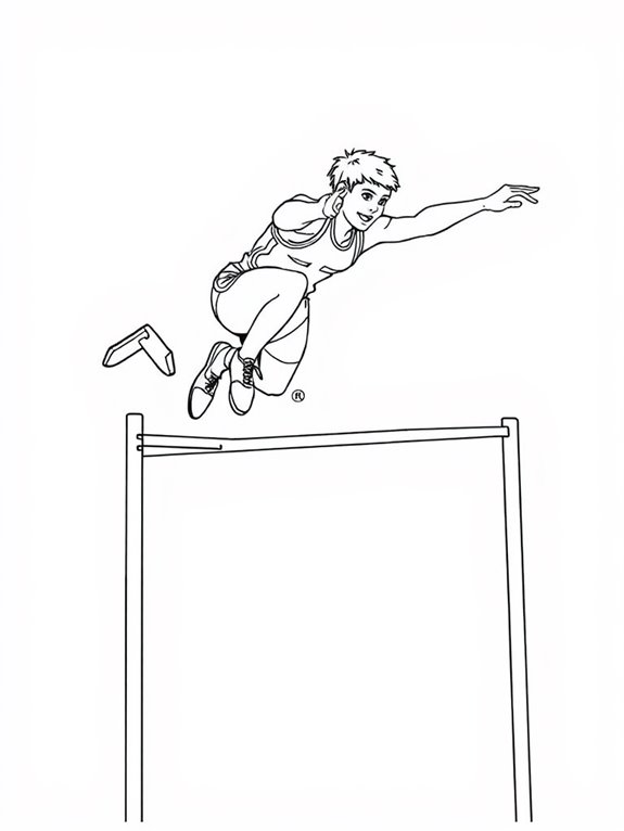 high jump coloring page