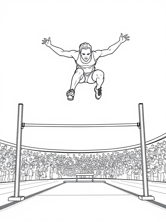 high jump coloring page