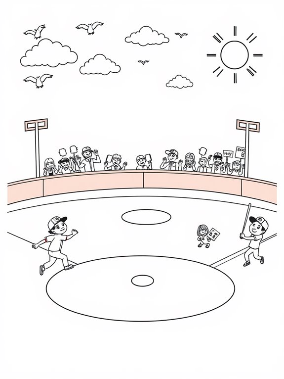 historic baseball game coloring