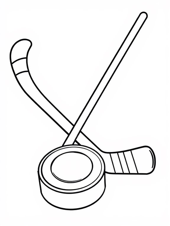 hockey equipment coloring page