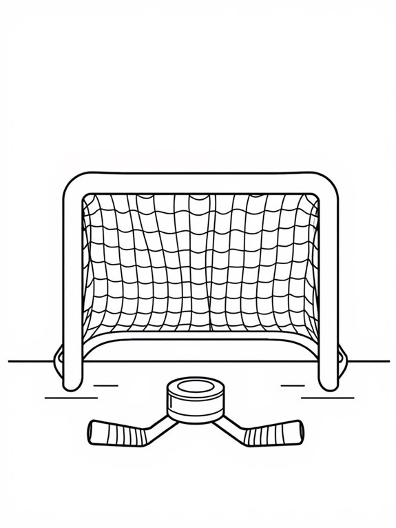 hockey goal coloring activity