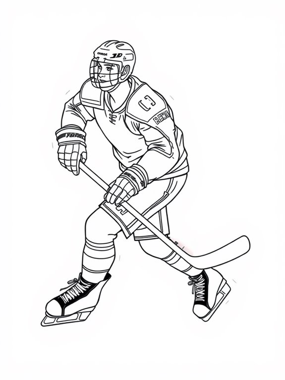 hockey player coloring page