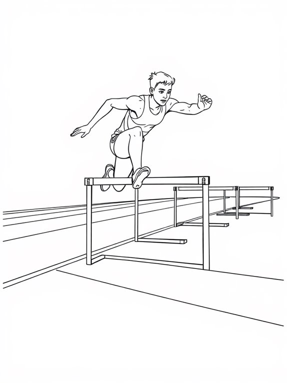 hurdle jumping coloring page