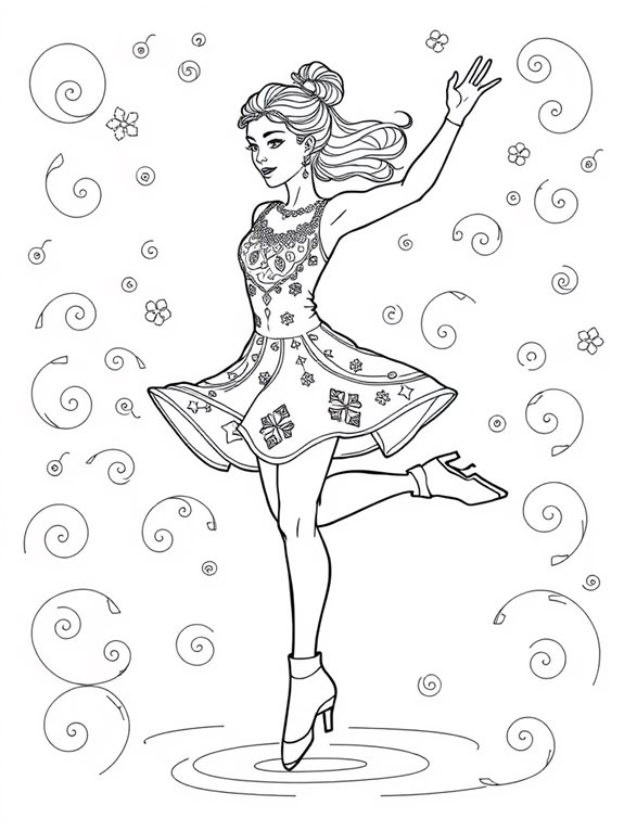 ice skater coloring page