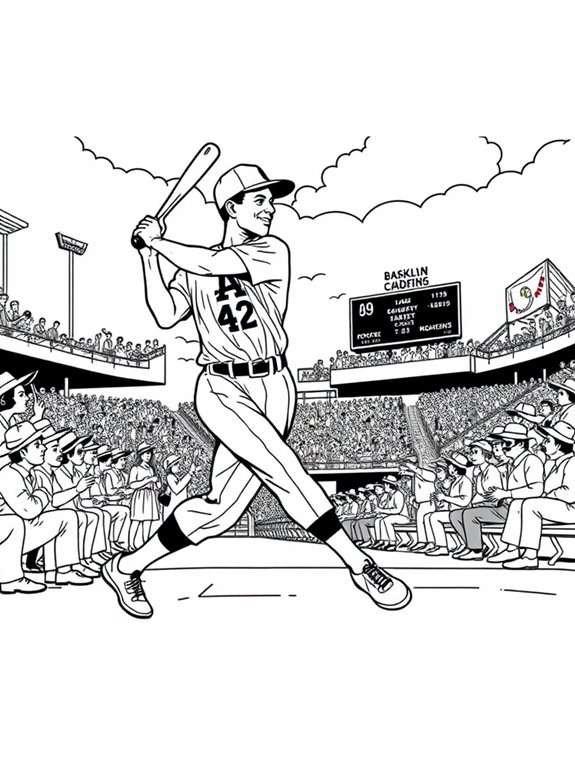 jackie robinson baseball coloring page