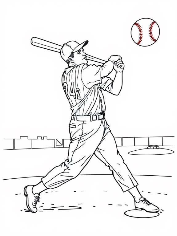 jackie robinson baseball coloring page