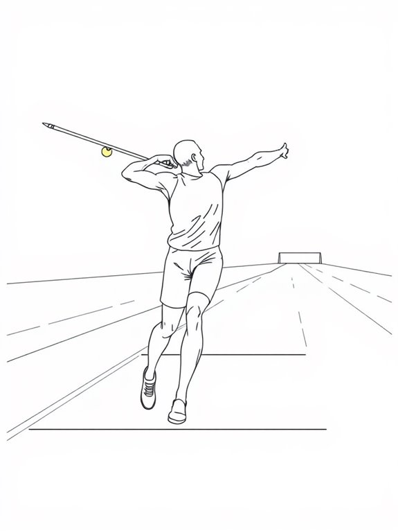 javelin throwing coloring page