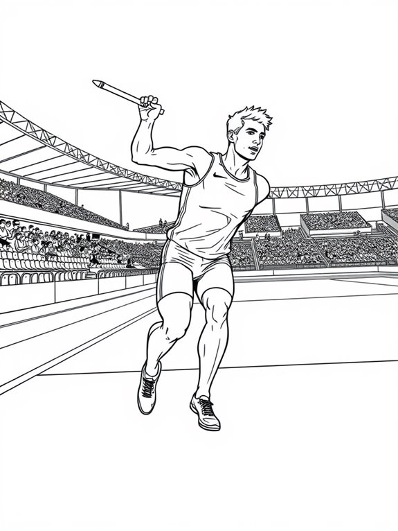 javelin toss coloring page