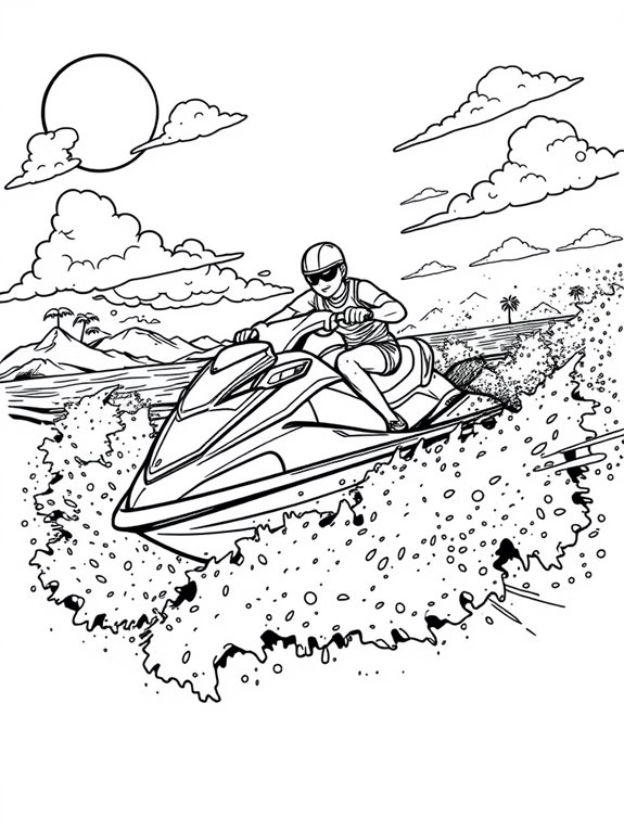 jet skiing adventure coloring