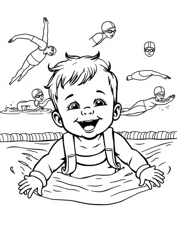 joyful toddler swimming activity