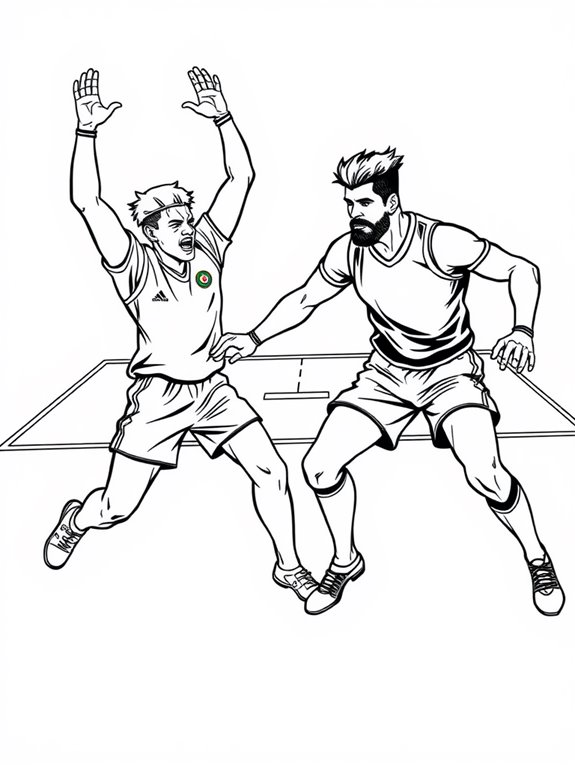 kabaddi match coloring page