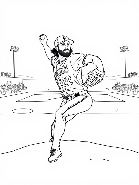 kershaw baseball coloring page