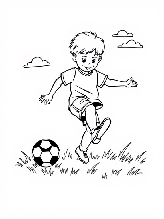 kicking soccer ball illustration