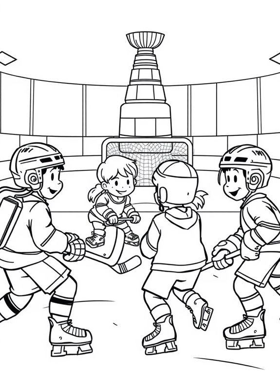 kids coloring hockey fun