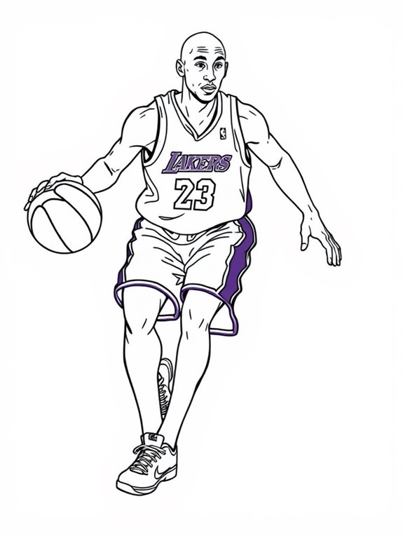 kobe bryant basketball coloring page