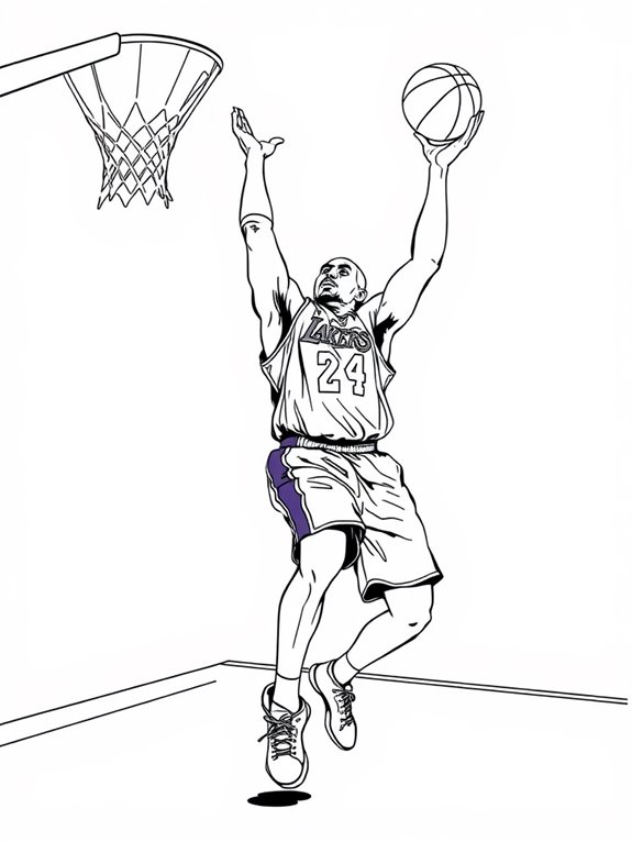 kobe bryant basketball coloring page