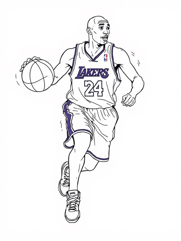 kobe bryant coloring page