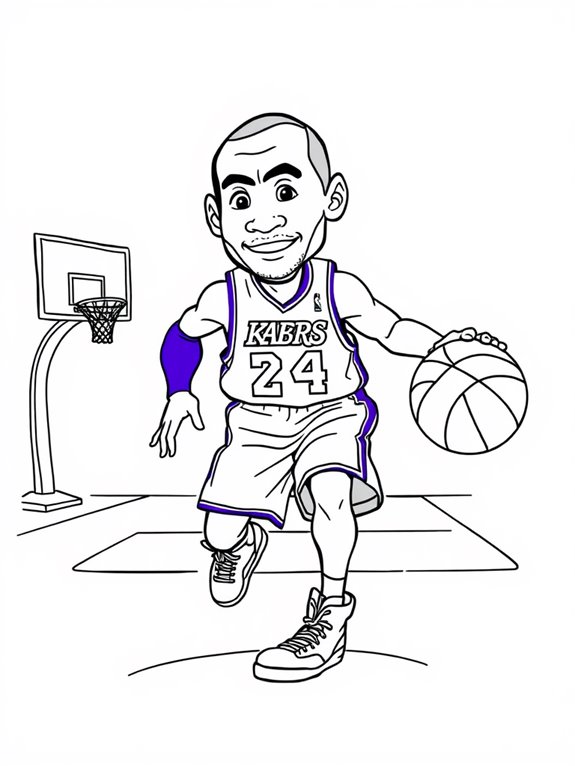 kobe bryant coloring page