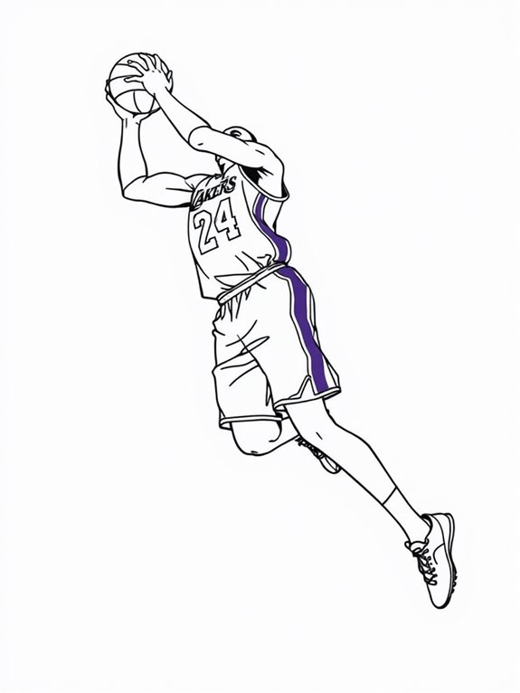 kobe bryant dunk coloring page