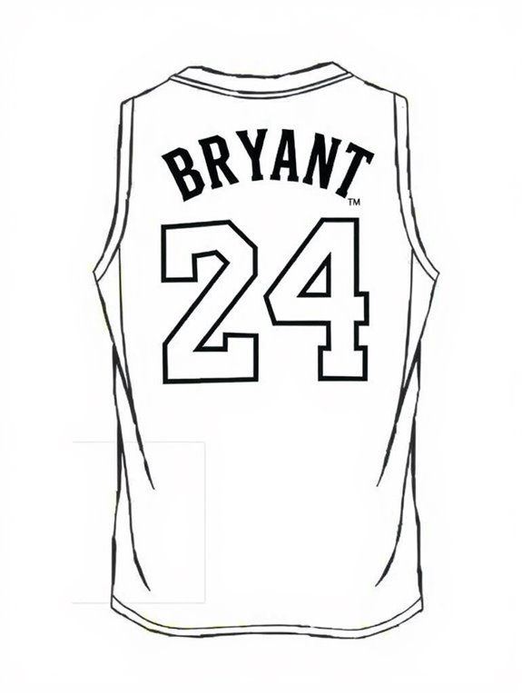 kobe bryant jersey coloring page