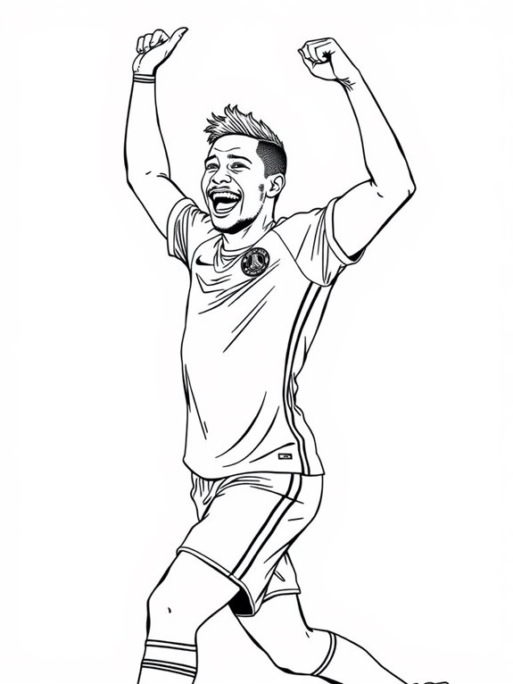 kylian mbappe cheering illustration