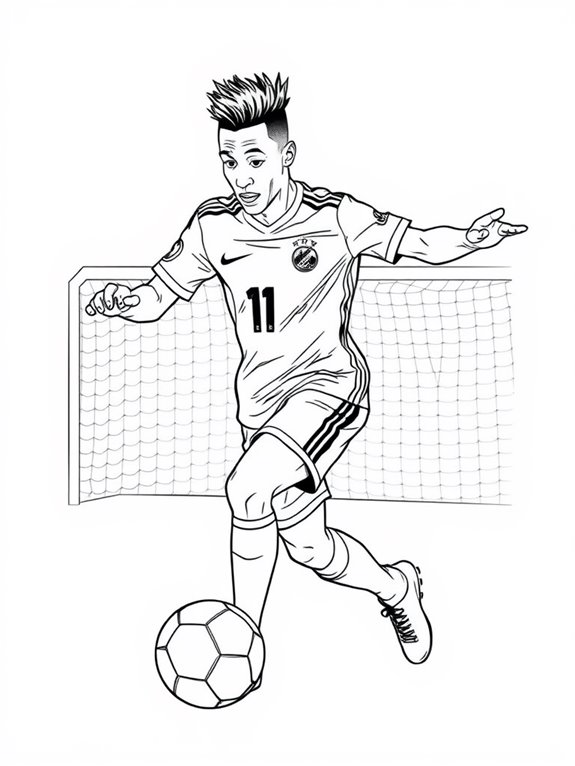 kylian mbappe coloring page