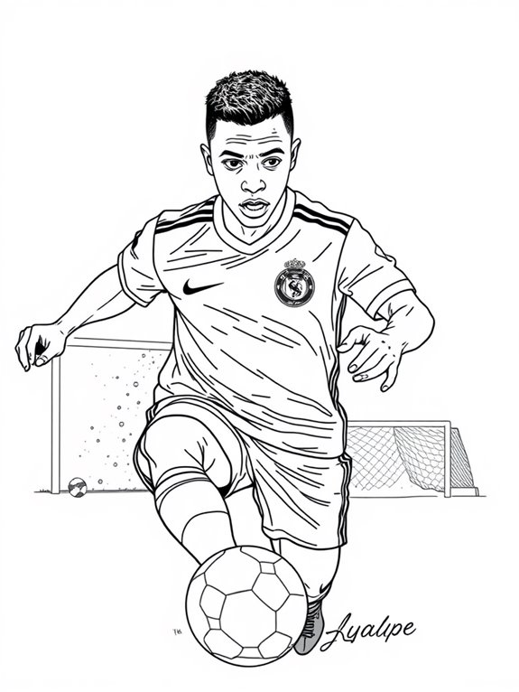 kylian mbappe coloring page