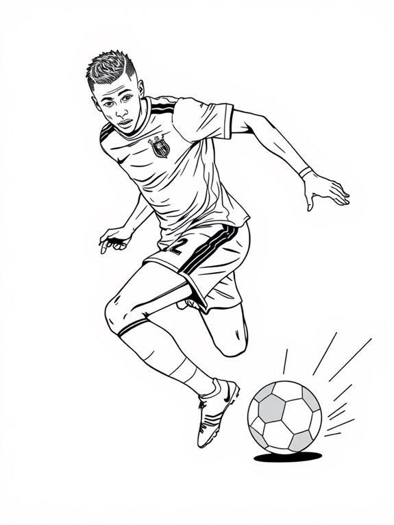 kylian mbappe dribbling illustration