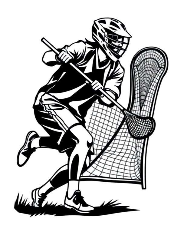 lacrosse player coloring page