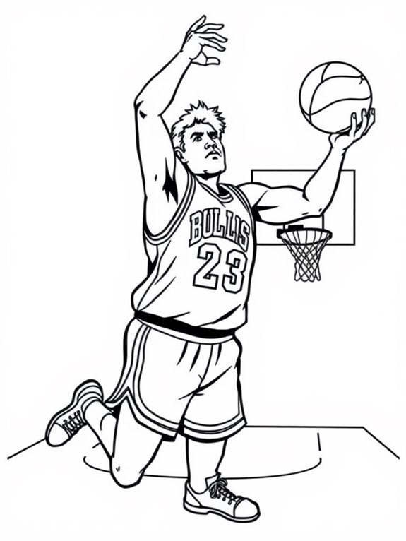 larry bird basketball coloring