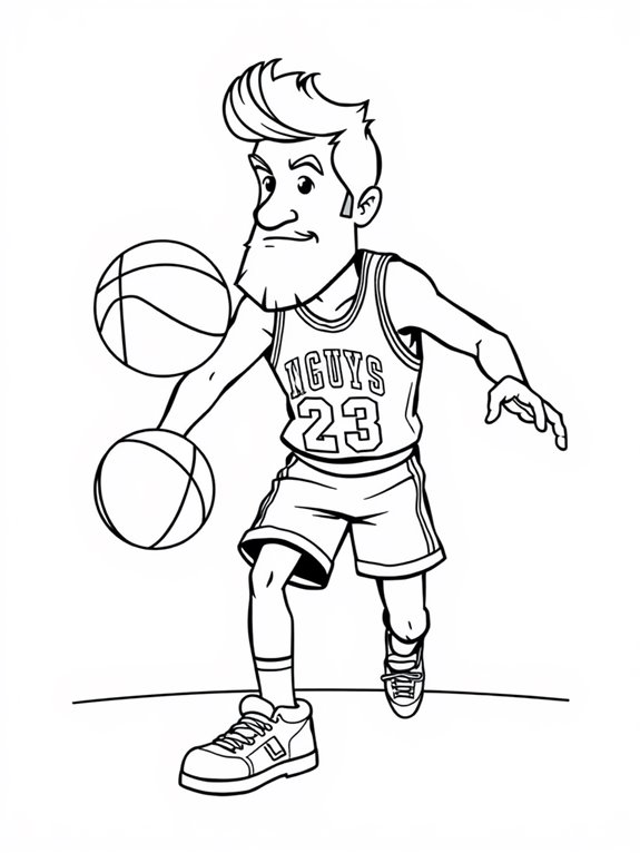 larry bird cartoon coloring