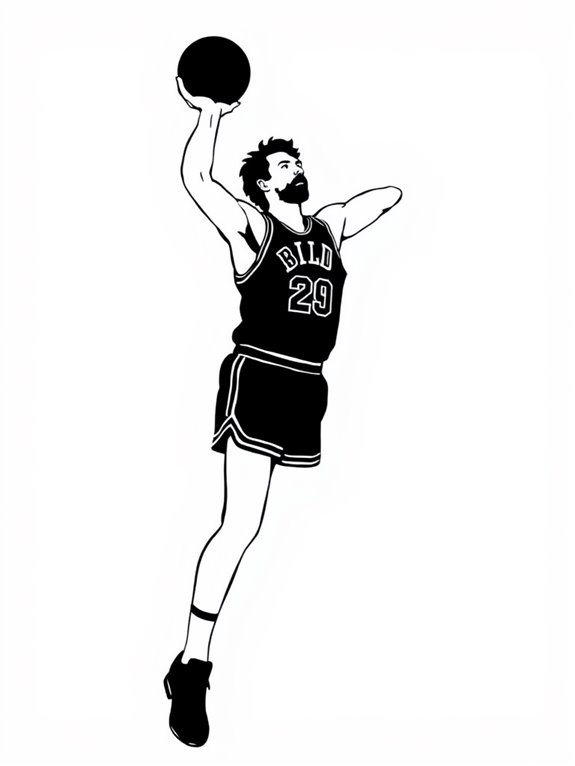 larry bird coloring silhouette