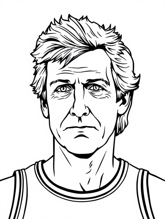 larry bird line art