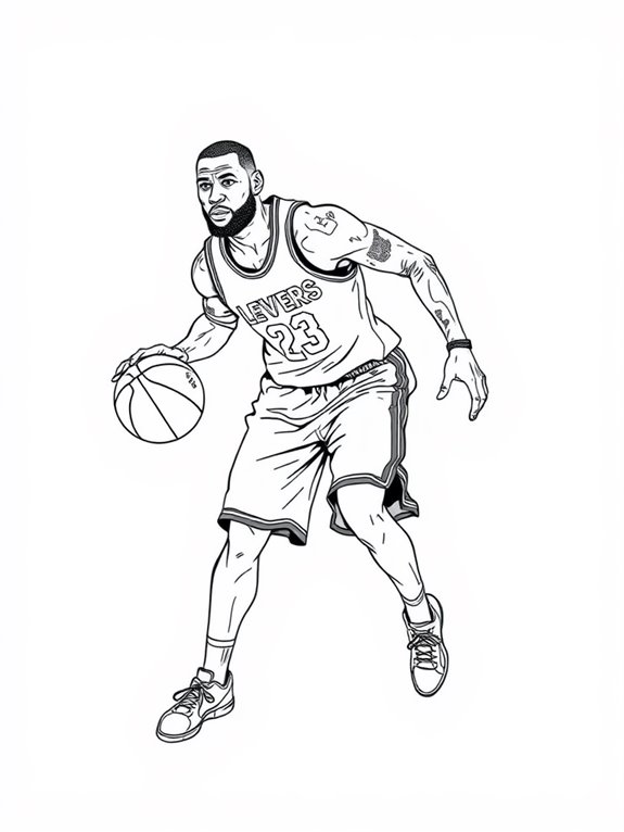 lebron james basketball coloring page