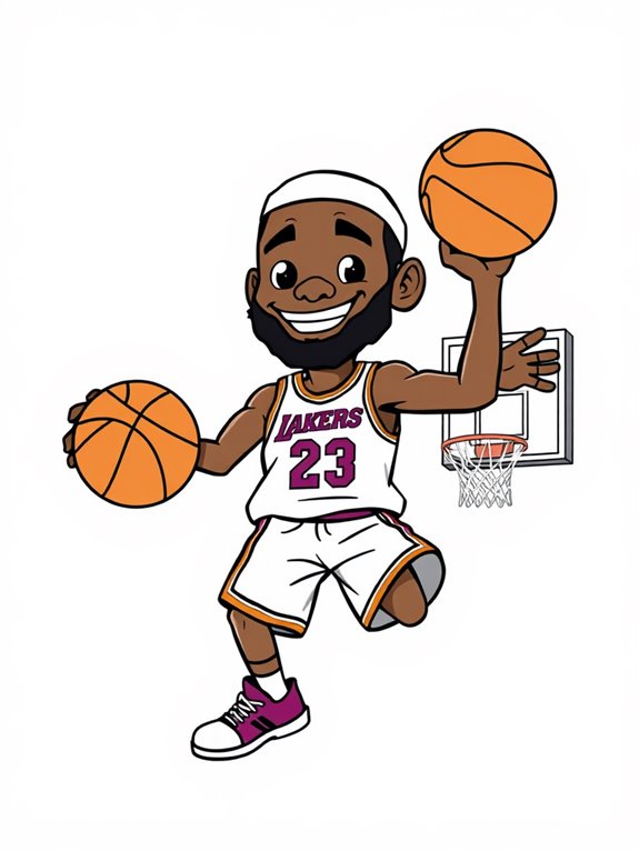 lebron james cartoon coloring page