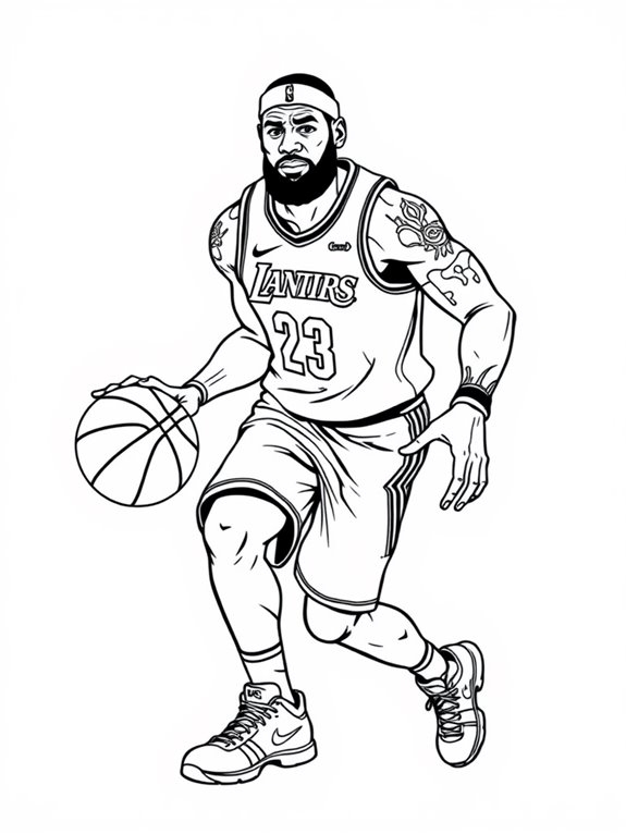 lebron james cool coloring page