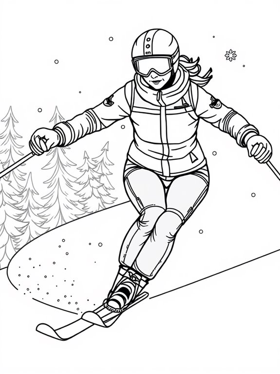 lindsey vonn skiing illustration