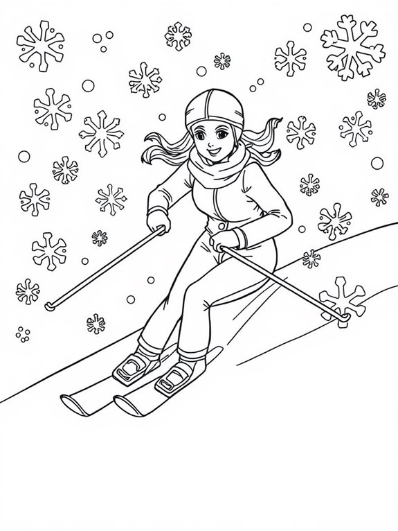 lindsey vonn snowflake coloring page