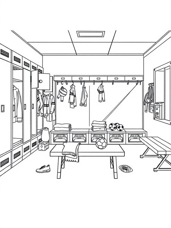 locker room coloring page