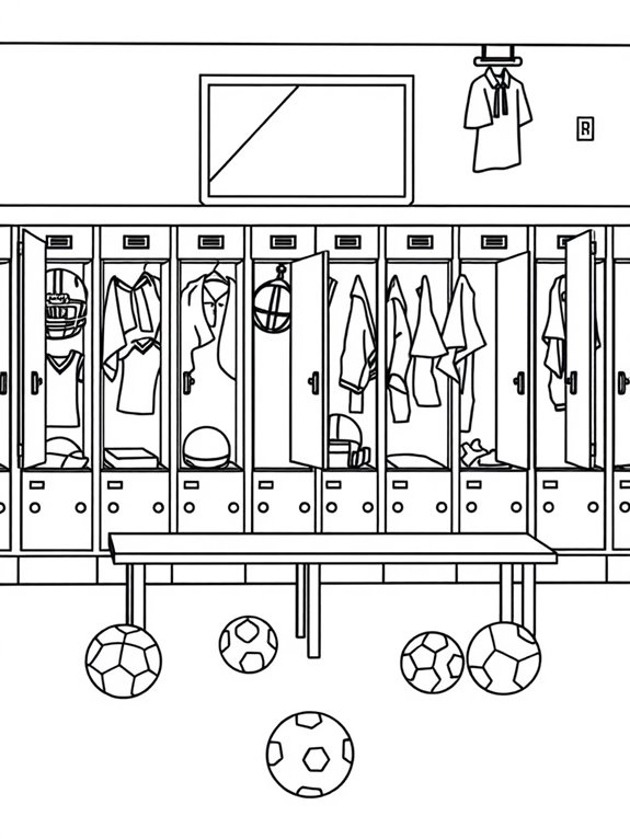 locker room coloring page