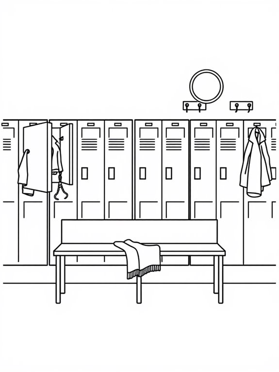 locker room coloring page