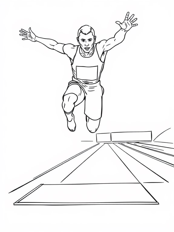 long jump coloring page