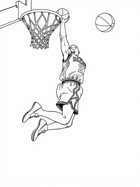 magic johnson dunk coloring page