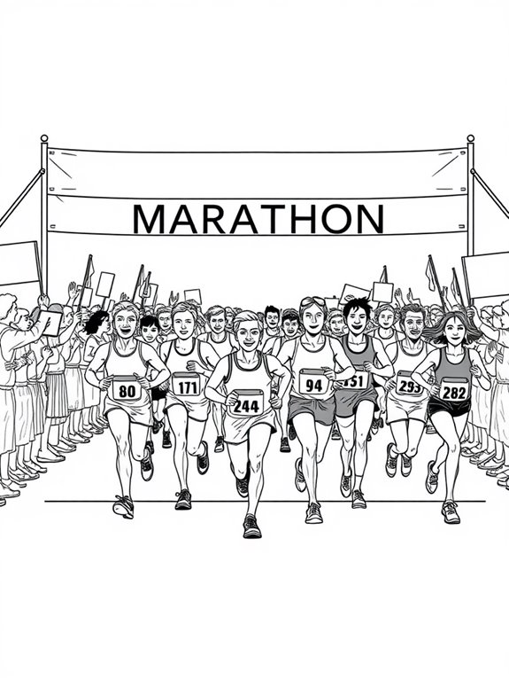 marathon finish line coloring page