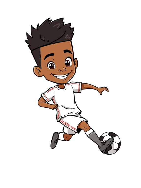 mbappe cartoon coloring page