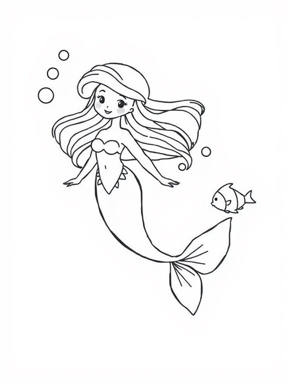 mermaid swimmers coloring page