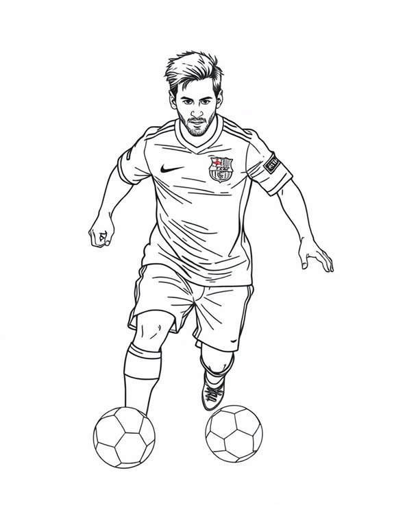 messi coloring page design