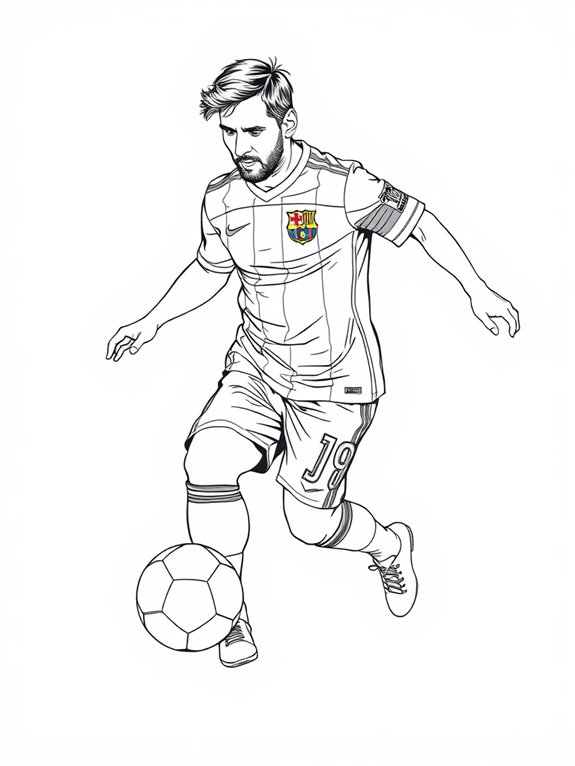 messi coloring page soccer