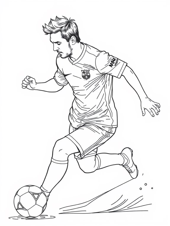 messi line art coloring page